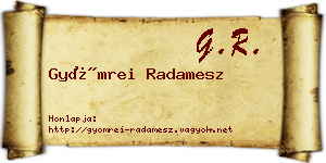 Gyömrei Radamesz névjegykártya